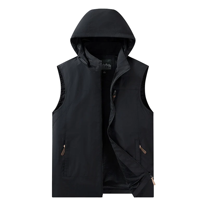 Herren Leichte outdoor‑Weste mit Kapuze, atmungsaktivem Meshfutter und wasserabweisender Shell Drune