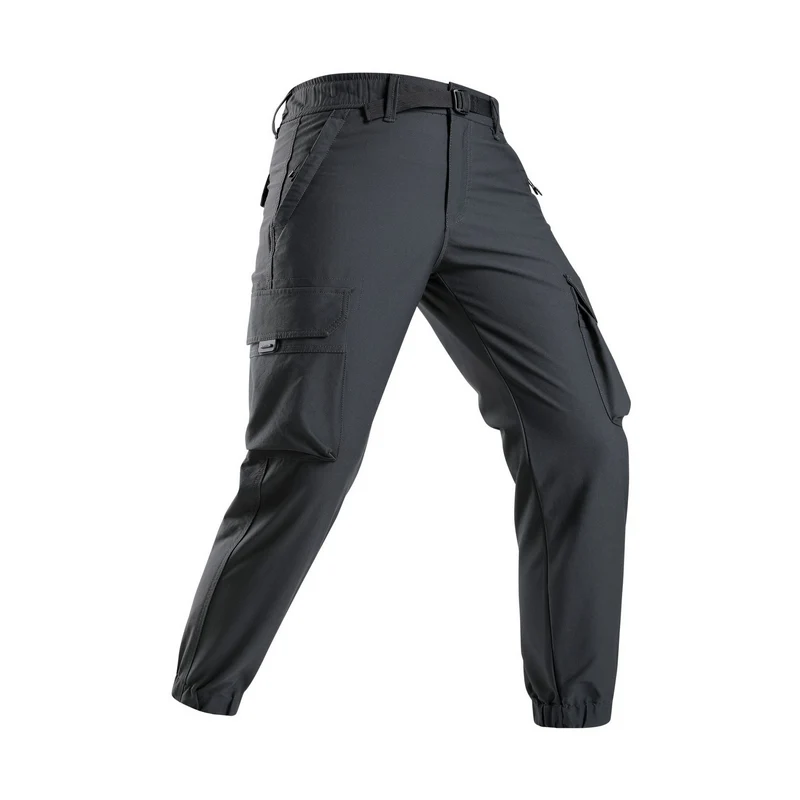 Herren Leichte Outdoor‑Cargohose im Joggerstil mit integriertem Webgurt und elastischen Knöcheln Drune