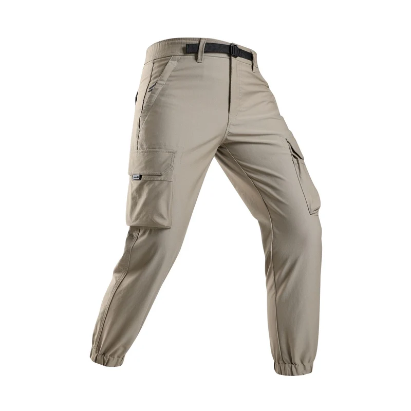 Herren Leichte Outdoor‑Cargohose im Joggerstil mit integriertem Webgurt und elastischen Knöcheln Drune