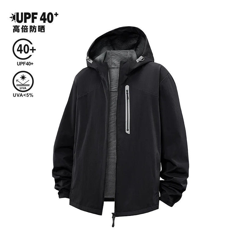 Herren Leichte Kapuzen-Windjacke mit wasserabweisender Membran und reflektierenden Reißverschlusstaschen Drune