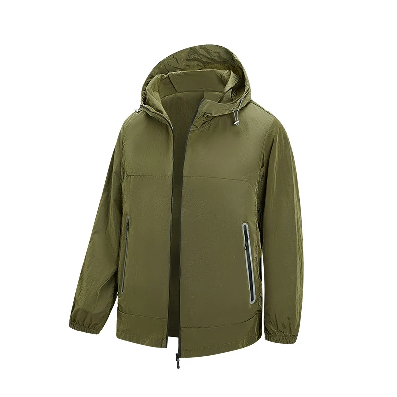 Herren Leichte Kapuzen-Windjacke mit wasserabweisender Membran und reflektierenden Reißverschlusstaschen Drune