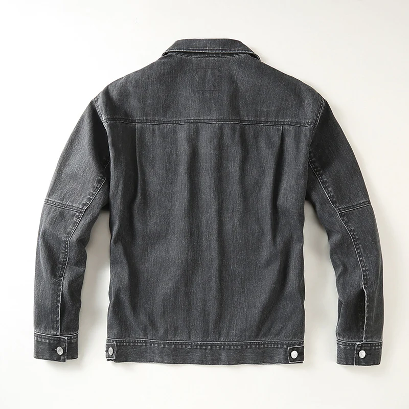 Herren Utility-Denimjacke mit Oversized-Brusttaschen und durchgehender Knopfleiste Drune