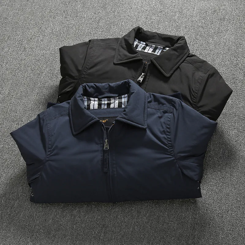 Herren Übergangsjacke im Harrington-Stil mit gesteppter Innenfütterung und Rippbündchen Drune
