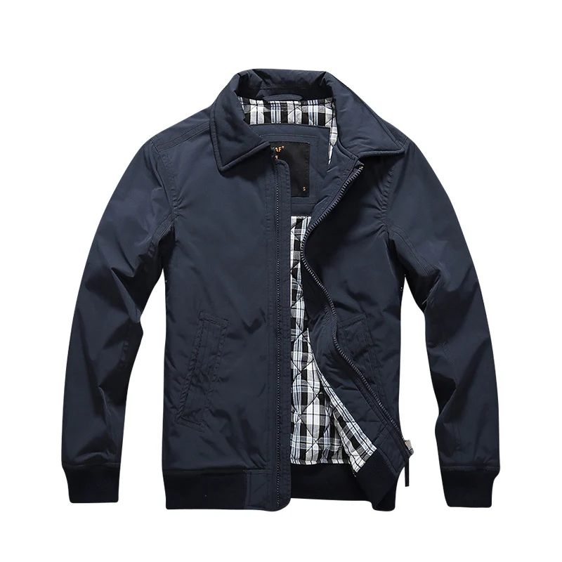 Herren Übergangsjacke im Harrington-Stil mit gesteppter Innenfütterung und Rippbündchen Drune