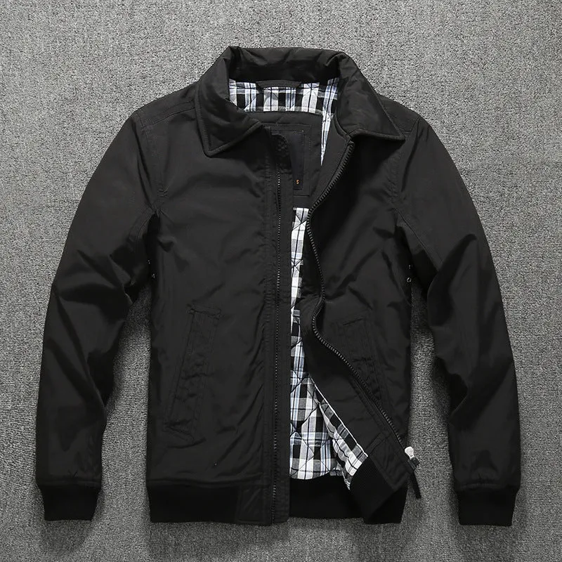 Herren Übergangsjacke im Harrington-Stil mit gesteppter Innenfütterung und Rippbündchen Drune