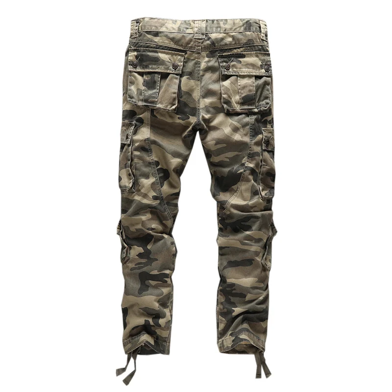 Herren Taktische Cargohose im Digital-Camouflage mit Tunnelzugbund und Mehrfach-Taschen Drune