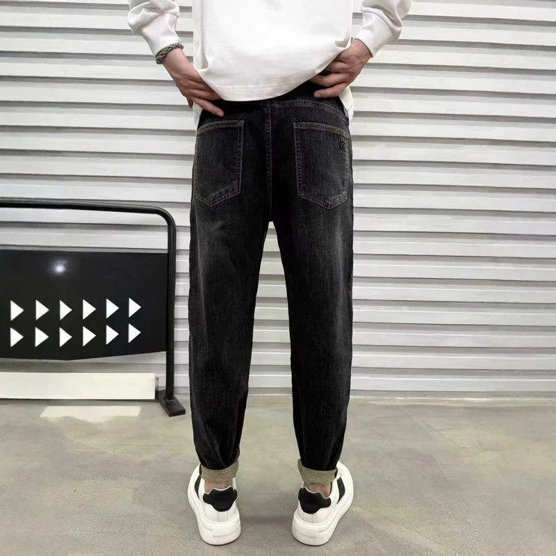 Herren Relaxed Denim-Jogger mit Kordelzug und elastischem Saum Drune