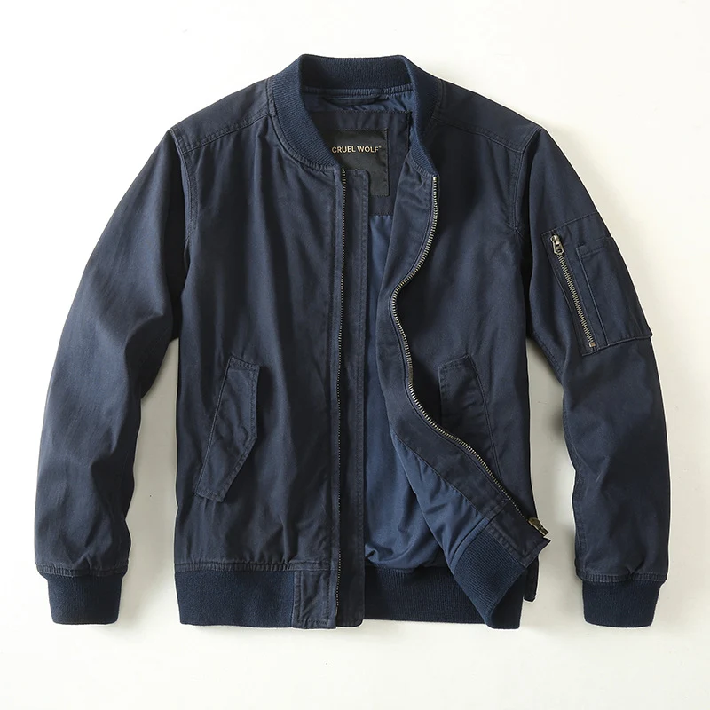 Herren Leichte Bomberjacke im urbanen Camouflage-Look mit Rippbündchen und Utility-Taschen Drune