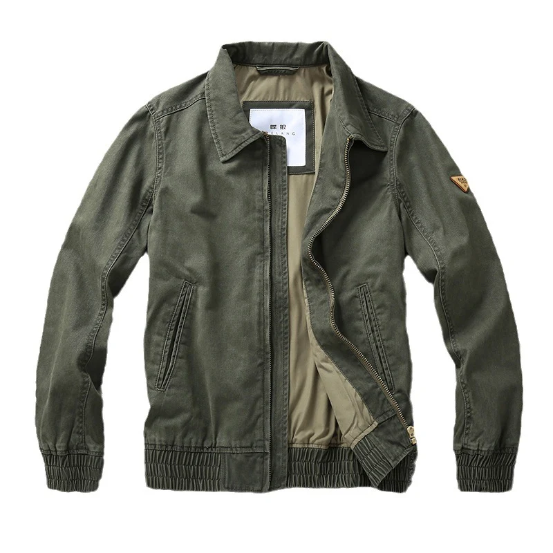 Herren legere Canvas-Fieldjacke mit Reißverschluss und elastischem Saum Drune