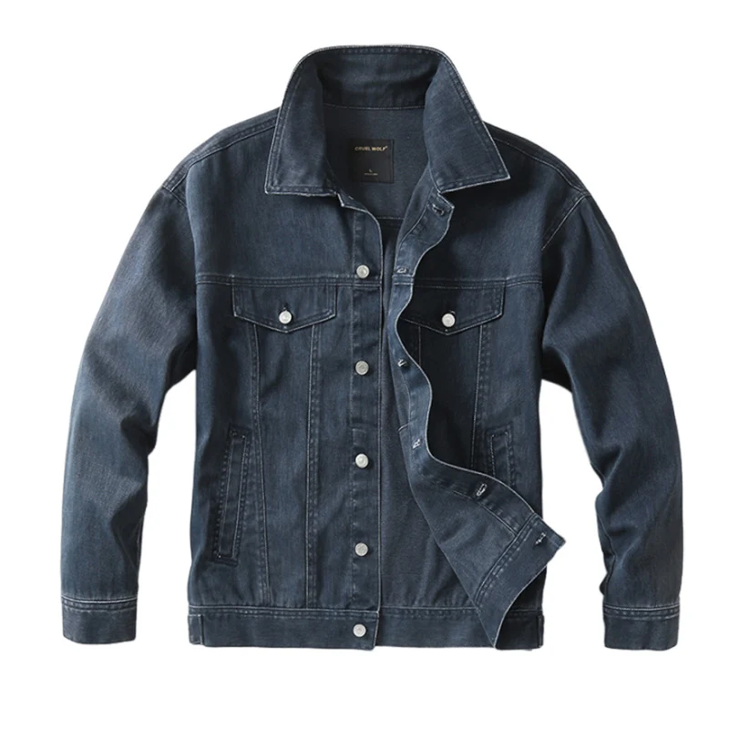 Herren Jeansjacke mit klassischem Schnitt und leichtem Vintage-Wash Drune