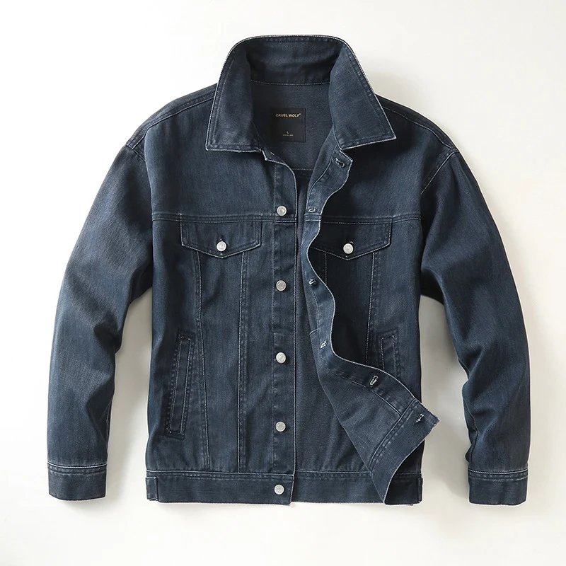 Herren Jeansjacke mit klassischem Schnitt und leichtem Vintage-Wash Drune