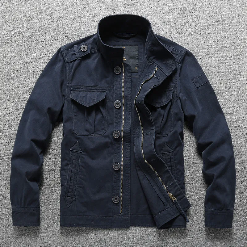 Herren Gefütterte Utility-Fieldjacke mit Teddykragen und Mehrfachtaschen Drune