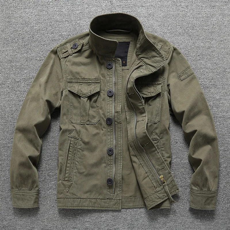 Herren Gefütterte Utility-Fieldjacke mit Teddykragen und Mehrfachtaschen Drune