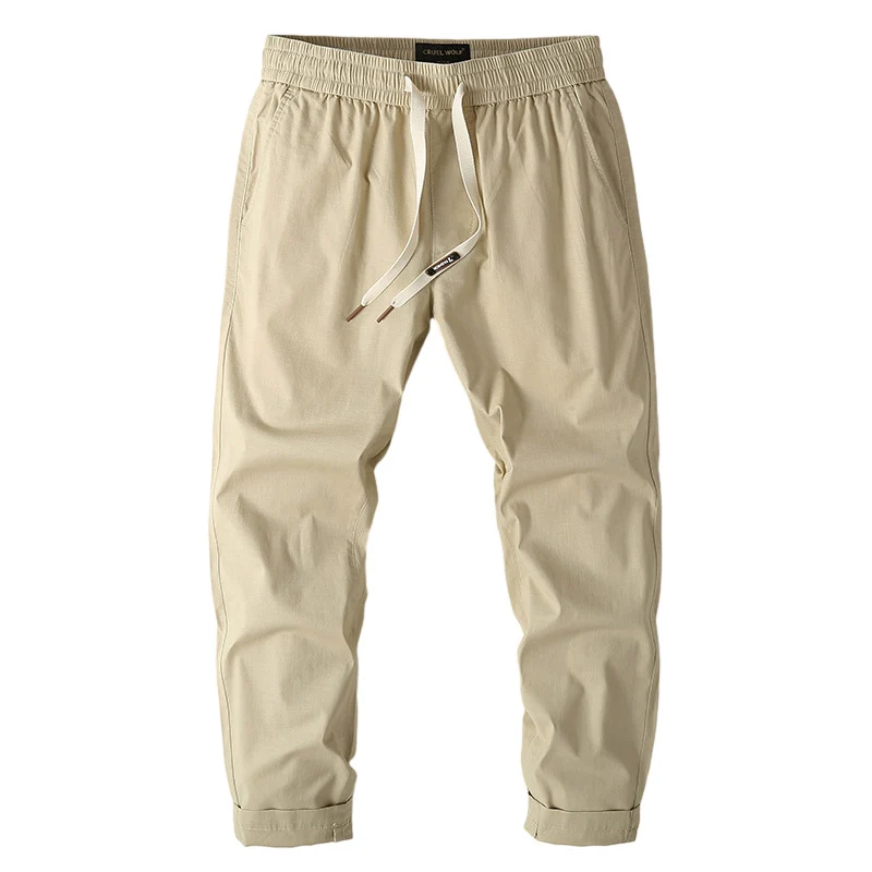 Herren Elastische Chino-Jogger mit tailliertem Tapered-Schnitt und aufgesetzter Gesäßtasche Drune