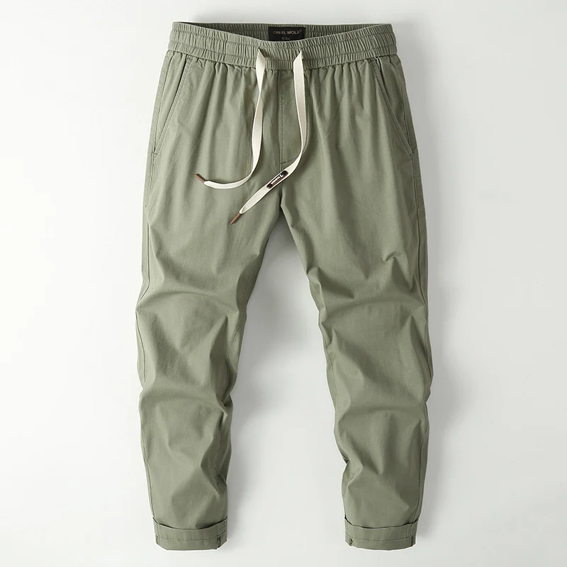Herren Elastische Chino-Jogger mit tailliertem Tapered-Schnitt und aufgesetzter Gesäßtasche Drune