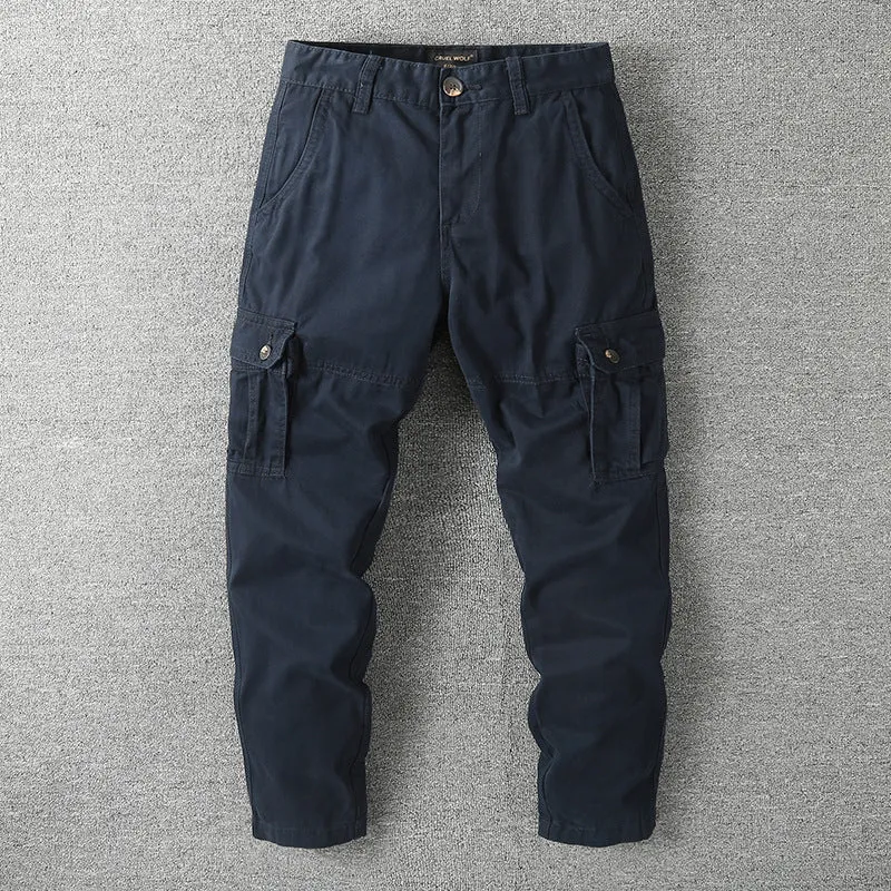 Herren Cargohose mit taktischem Tarnmuster und mehreren Klappentaschen Drune