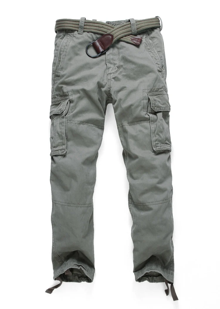 Herren Cargohose mit mehreren Taschen, verstellbaren Beinabschlüssen und Gürtel Drune