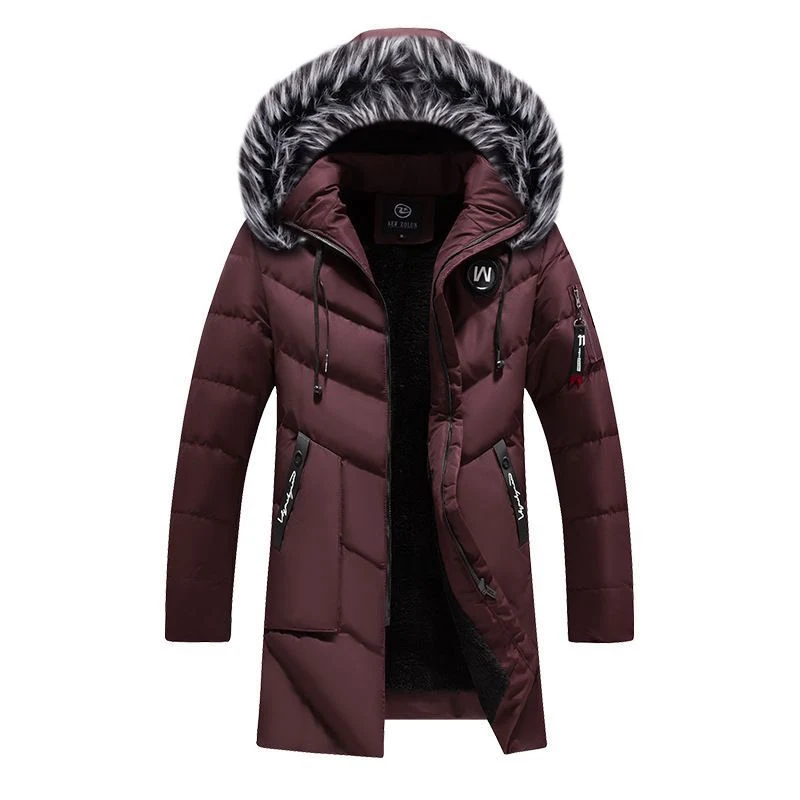 Herren Wattierter Thermoparka mit Kunstfellkapuze und Innenfutter aus Fleece Drune