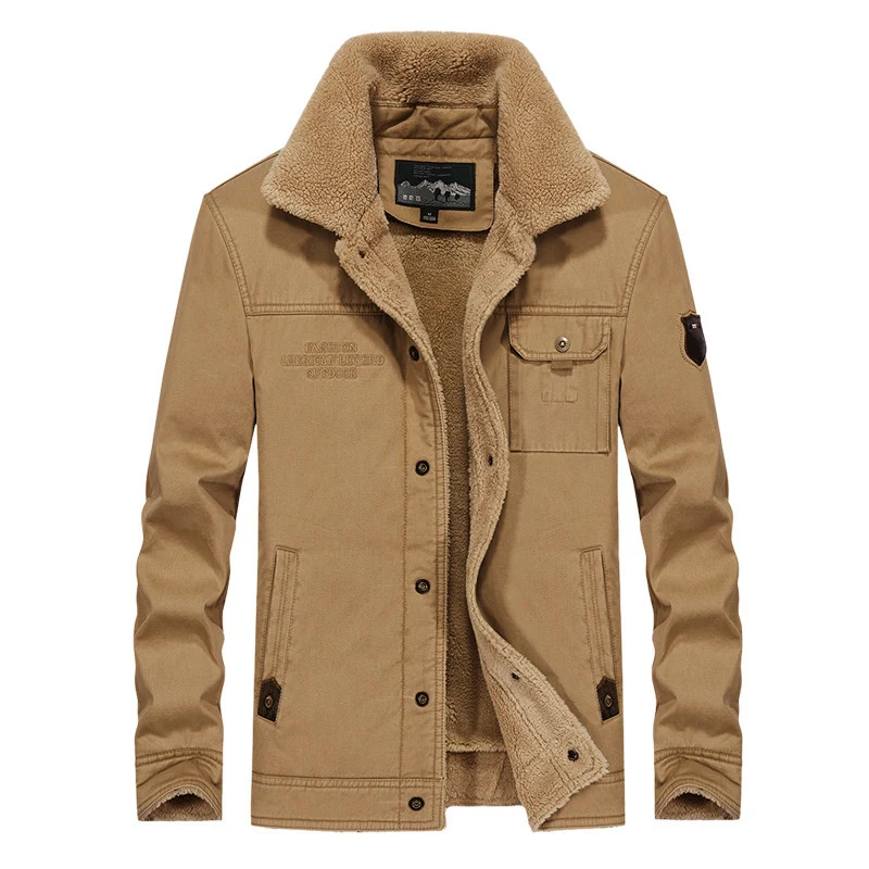 Herren wattierte Sherpa-Canvas Feldjacke mit Teddyfutter und Thermoisolierung Drune