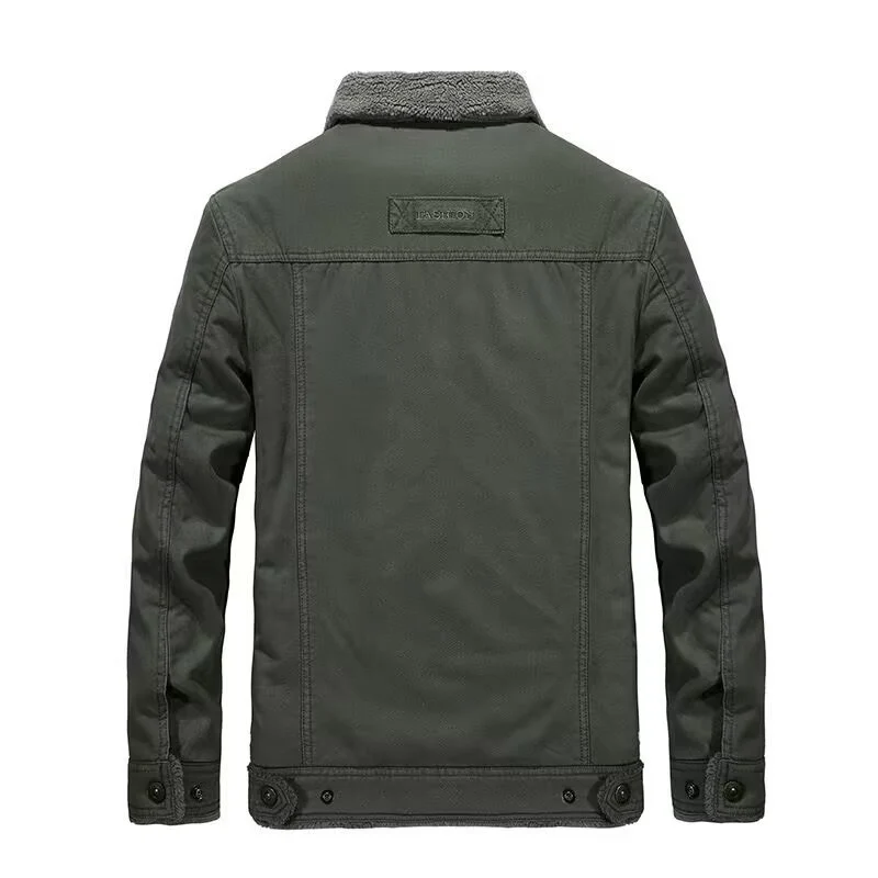 Herren wattierte Sherpa-Canvas Feldjacke mit Teddyfutter und Thermoisolierung Drune