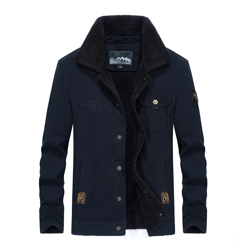 Herren wattierte Sherpa-Canvas Feldjacke mit Teddyfutter und Thermoisolierung Drune
