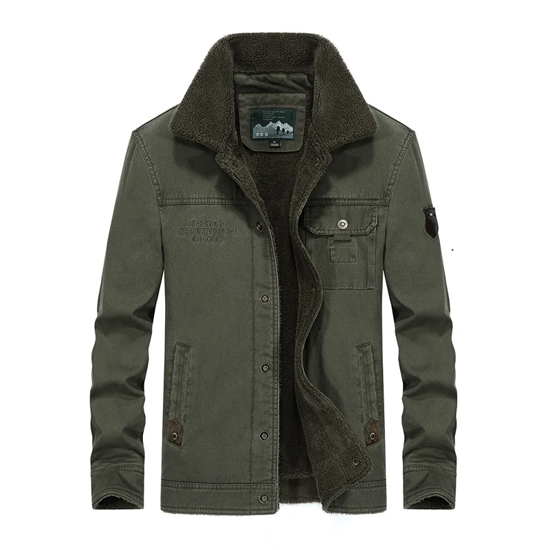 Herren wattierte Sherpa-Canvas Feldjacke mit Teddyfutter und Thermoisolierung Drune