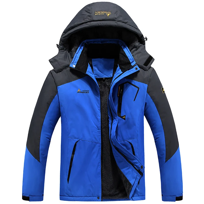 Herren Wasserdichte gefütterte Outdoor-Skijacke mit abnehmbarer Kapuze und Thermofutter Drune