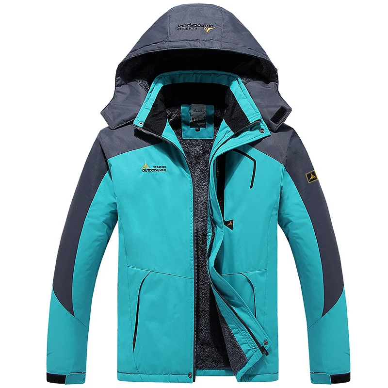 Herren Wasserdichte gefütterte Outdoor-Skijacke mit abnehmbarer Kapuze und Thermofutter Drune