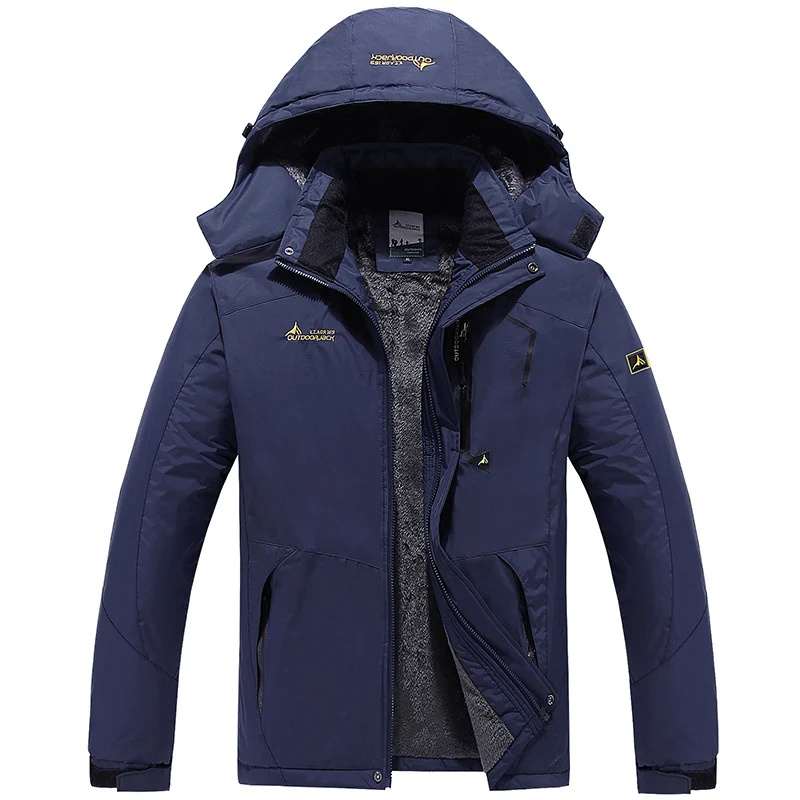 Herren Wasserdichte gefütterte Outdoor-Skijacke mit abnehmbarer Kapuze und Thermofutter Drune