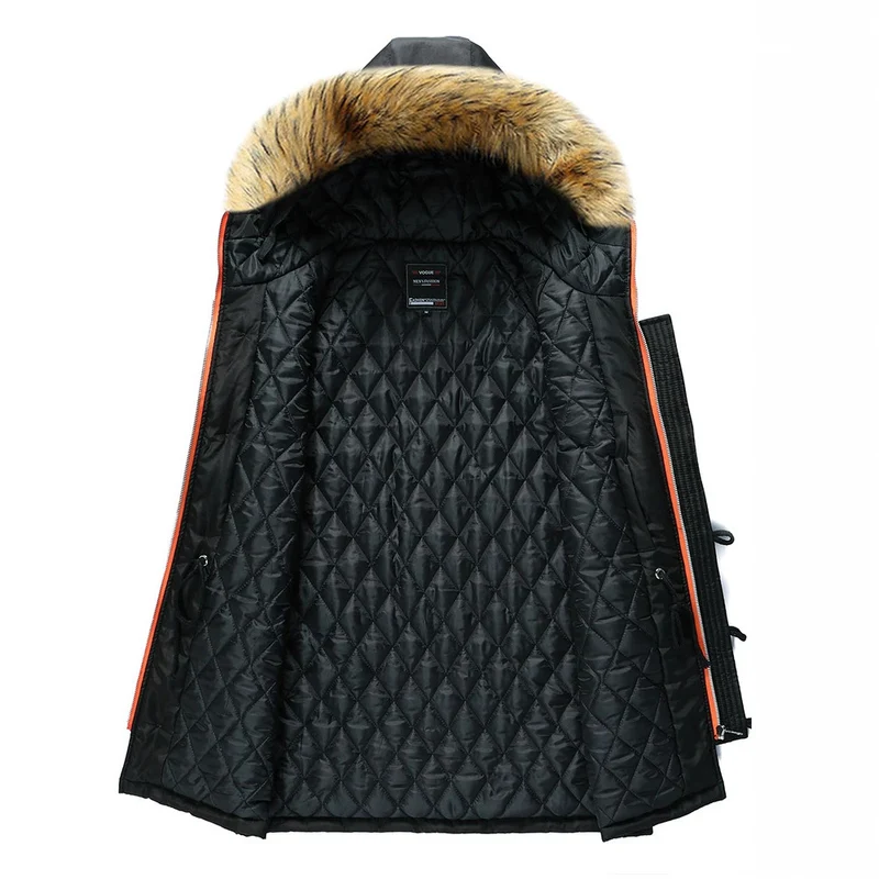Herren Urbaner Winterparka im Fieldstil mit abnehmbarem Kunstfellbesatz und multifunktionalen Taschen Drune