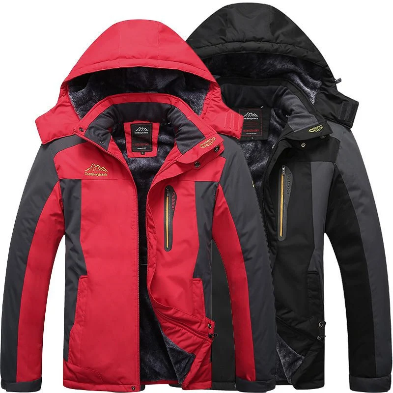 Herren Technische Winter-Outdoorjacke mit Fleece-Innenfutter und Kapuze Drune