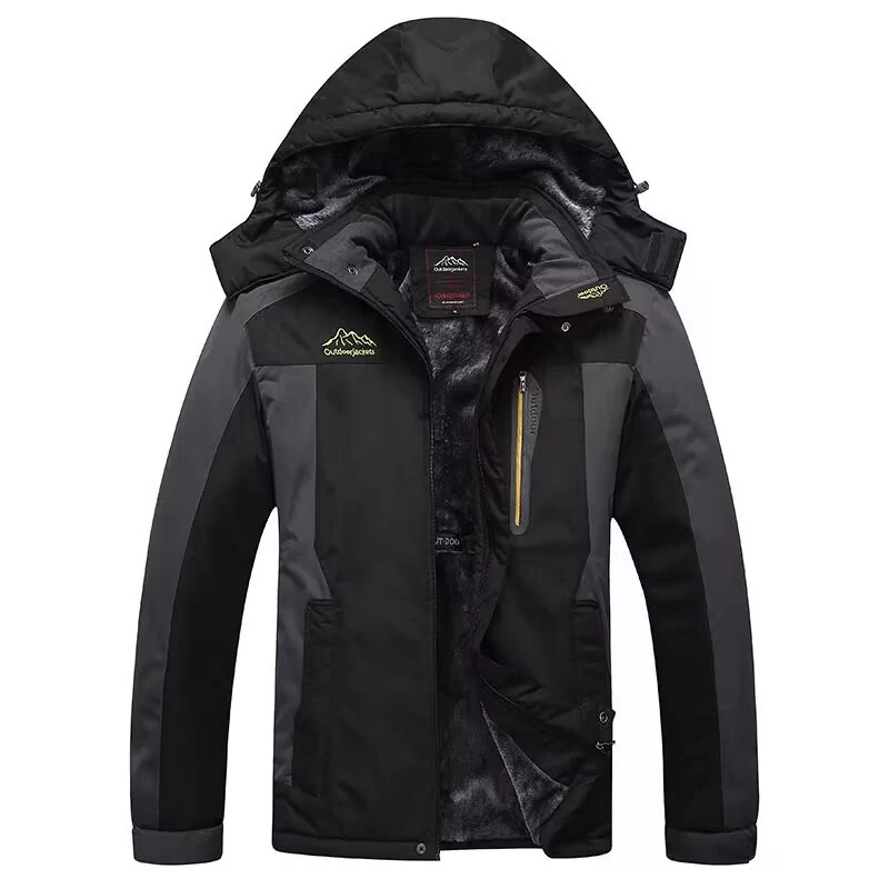 Herren Technische Winter-Outdoorjacke mit Fleece-Innenfutter und Kapuze Drune