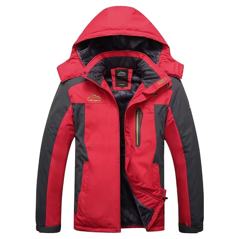 Herren Technische Winter-Outdoorjacke mit Fleece-Innenfutter und Kapuze Drune
