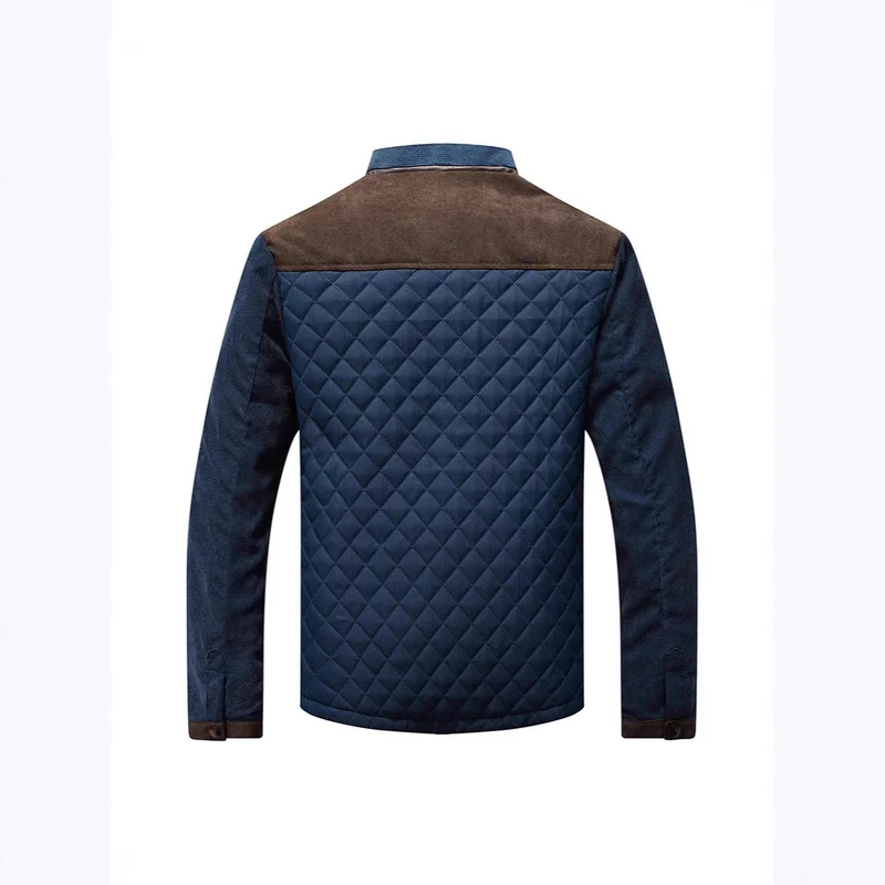 Herren Steppjacke mit Diamantsteppung, Kontrastbesatz und Stehkragen Drune