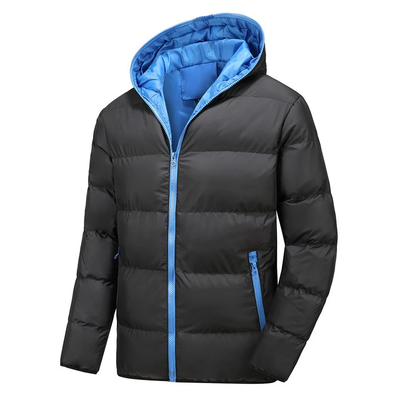 Herren Stepp-Winterjacke mit Kapuze, ultraleichter Thermoisolierung und kontrastierenden Reißverschlüssen Drune