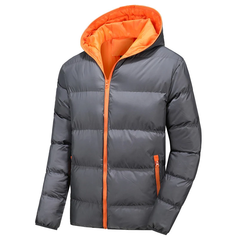 Herren Stepp-Winterjacke mit Kapuze, ultraleichter Thermoisolierung und kontrastierenden Reißverschlüssen Drune