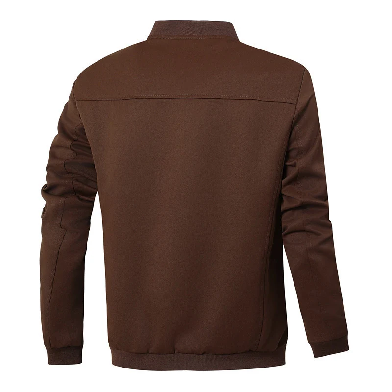 Herren sportlich-elegante Collegejacke mit Druckknopfleiste und kontrastierenden Einsätzen Drune
