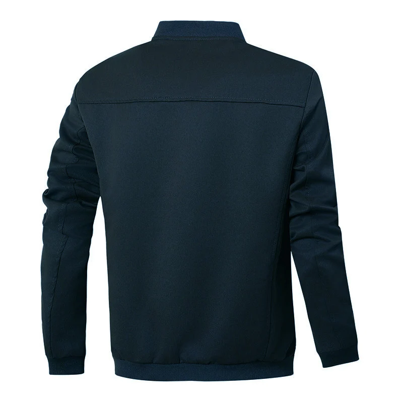 Herren sportlich-elegante Collegejacke mit Druckknopfleiste und kontrastierenden Einsätzen Drune
