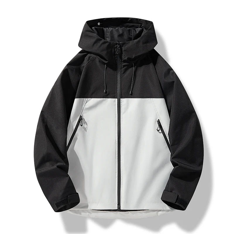 Herren Softshell-Outdoorjacke im Blockdesign mit Kapuze, Reißverschluss und wasserabweisender Beschichtung Drune