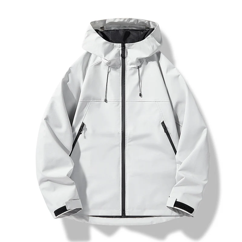 Herren Softshell-Outdoorjacke im Blockdesign mit Kapuze, Reißverschluss und wasserabweisender Beschichtung Drune