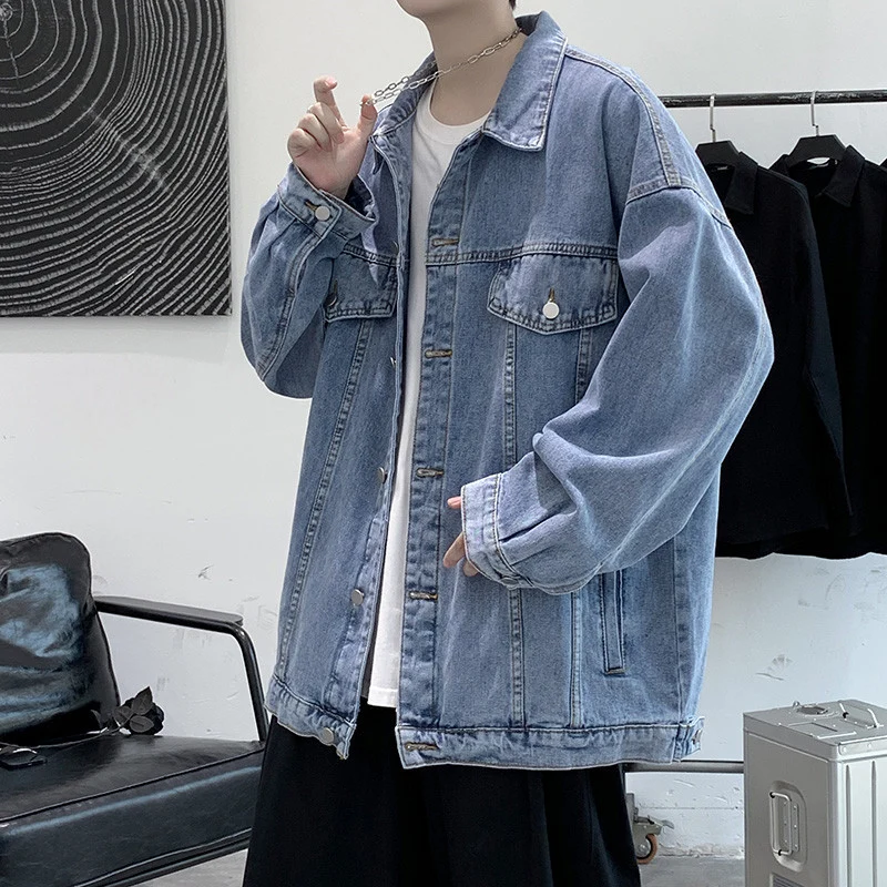Herren Lässige Oversize Jeansjacke Drune