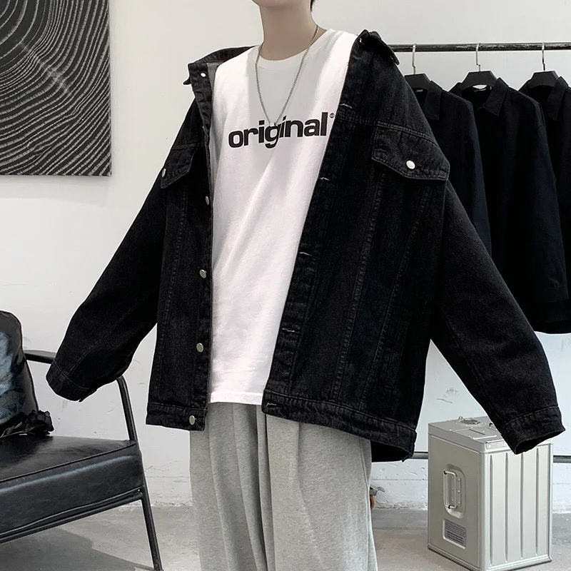 Herren Lässige Oversize Jeansjacke Drune