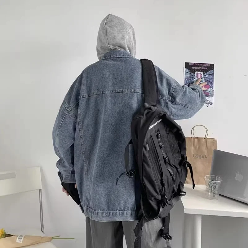 Herren Lässige Overshirt-Jacke mit Kapuze Drune