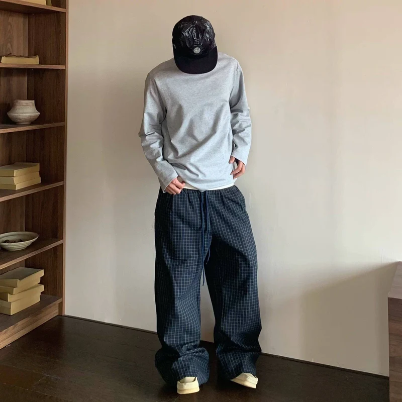 Herren Lässige Karohose Drune