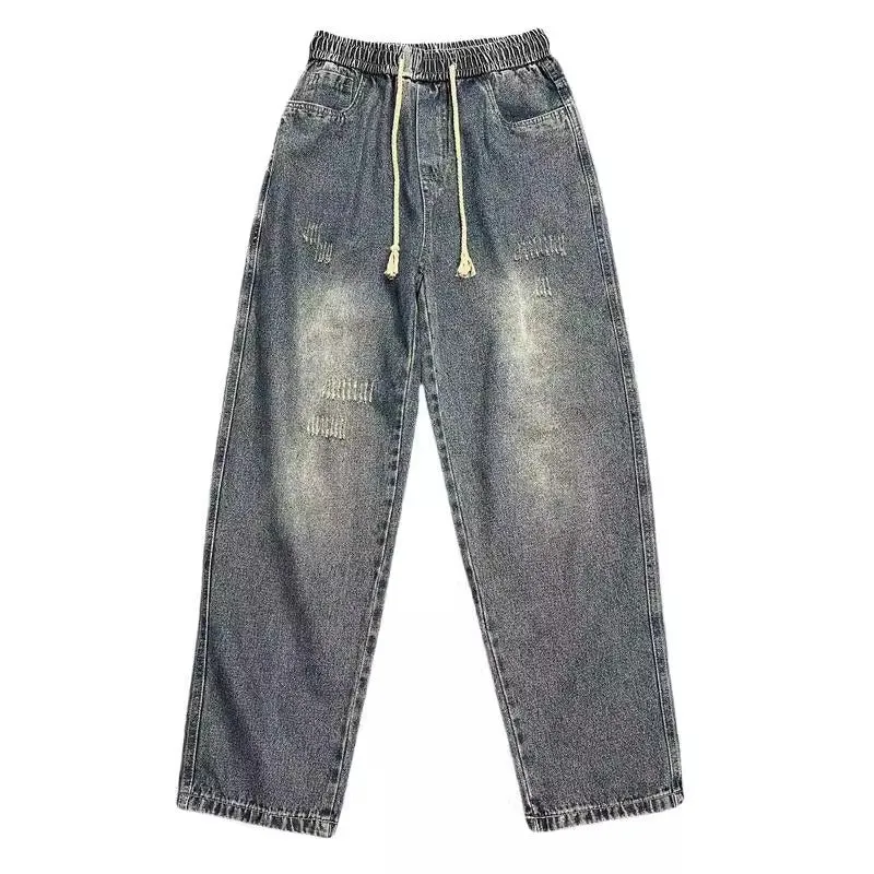 Herren Lässige Distressed Jeans mit weitem Schnitt Drune