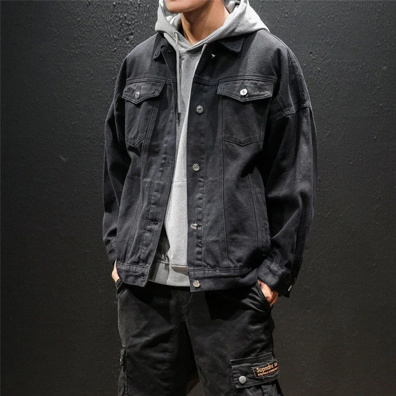 Herren Lässige Denimjacke mit Vintage-Details Drune