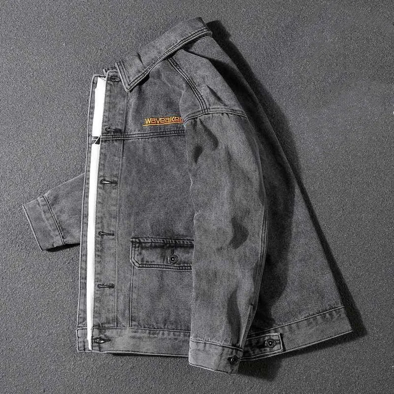 Herren Lässige Denimjacke mit modischen Akzenten Drune