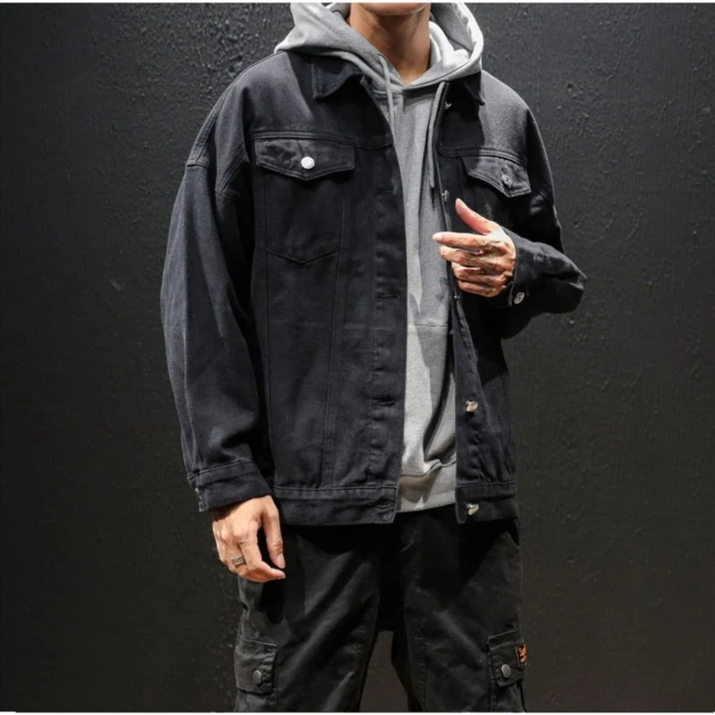 Herren Lässige Denimjacke mit Kapuze Drune 1788341893