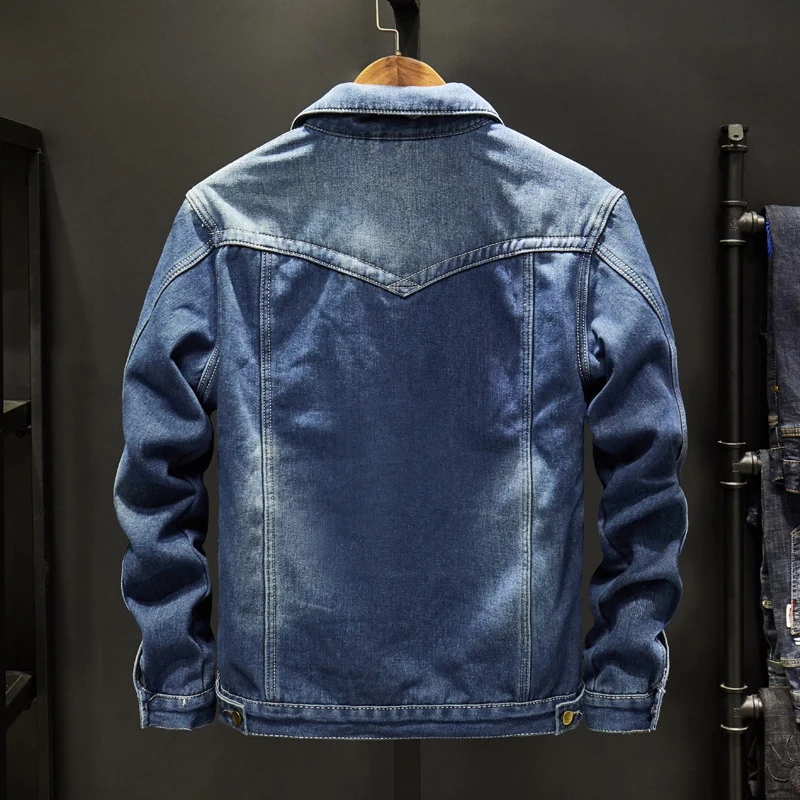 Herren Lässige Denimjacke mit gefüttertem Innenfutter Drune