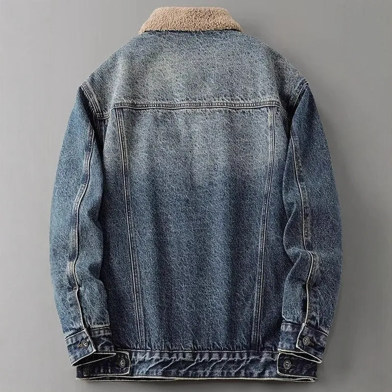 Herren Lässige Denimjacke mit Fleecefutter Drune 1788342512